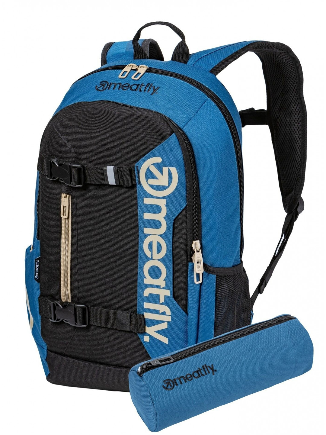 Meatfly batoh Basejumper Slate Blue Black 22 L Černá Objem 22 L